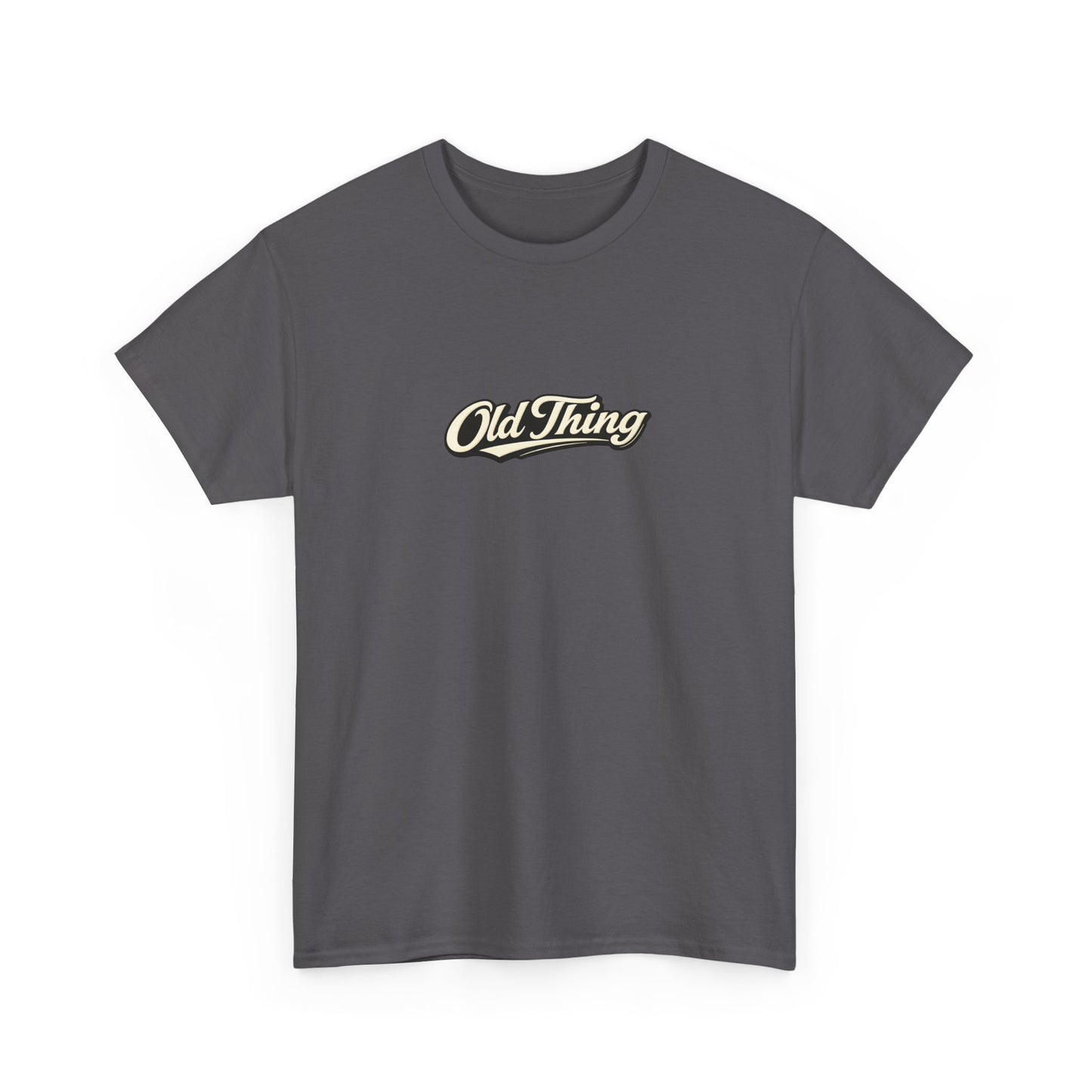 Old Thing Graphic Tee — Vintage Script Chest Logo T-Shirt