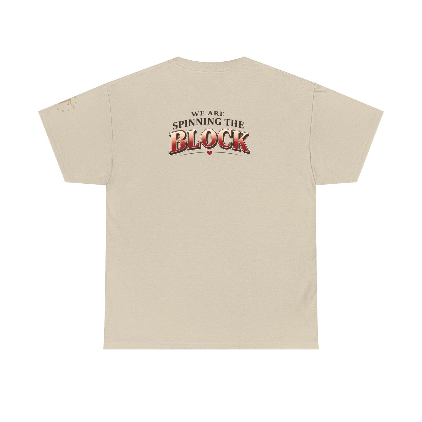 T-Shirt — "Old Thing" Retro Script Tee (We Are Spinning the Block)