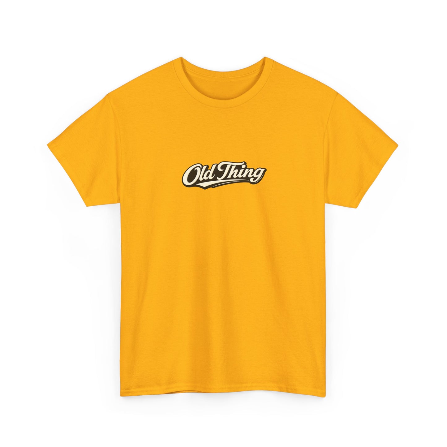 Old Thing Graphic Tee — Vintage Script Chest Logo T-Shirt