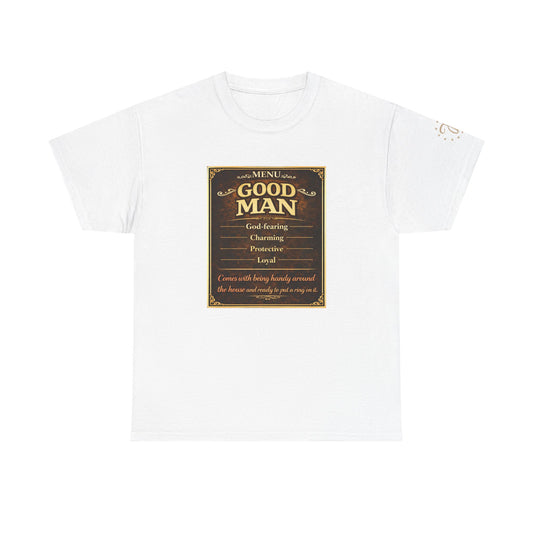 T‑Shirt — “Good Man” Vintage Plaque Design | Father’s Day, Dad Gift