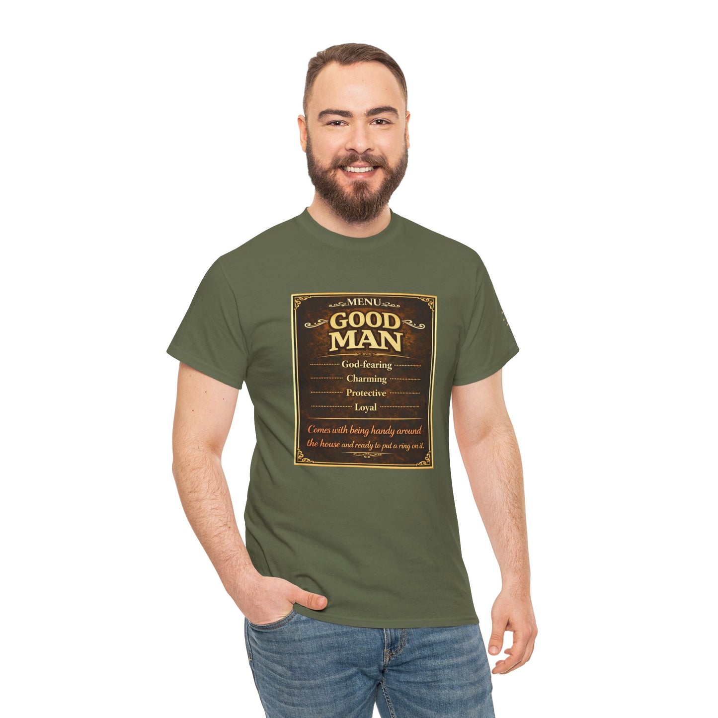 T‑Shirt — “Good Man” Vintage Plaque Design | Father’s Day, Dad Gift