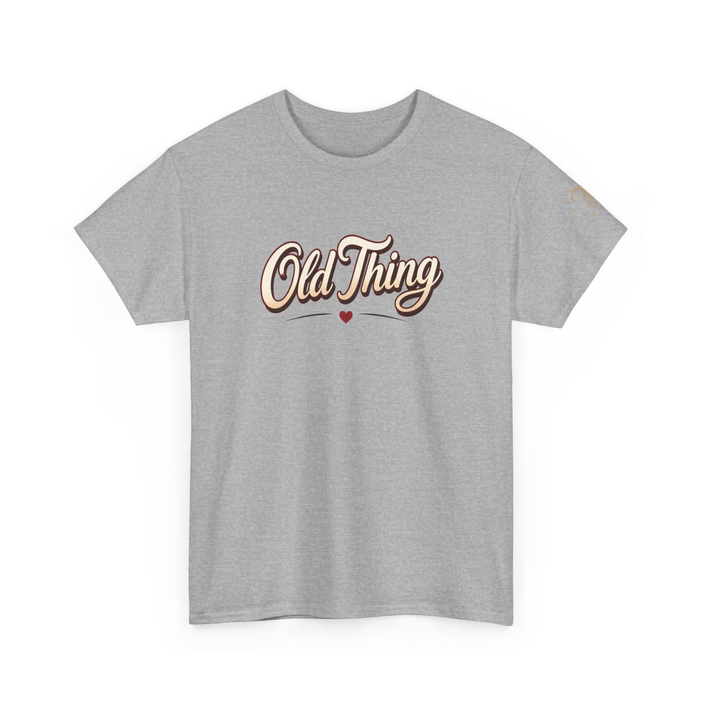 T-Shirt — "Old Thing" Retro Script Tee (We Are Spinning the Block)