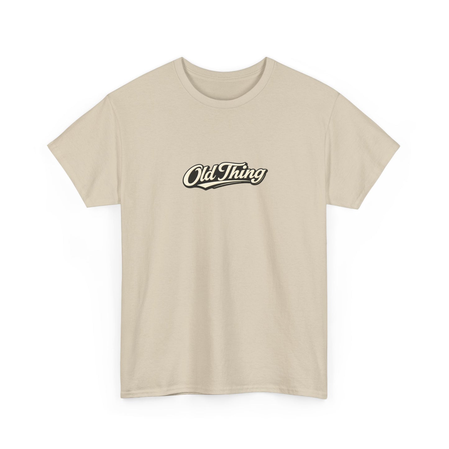 Old Thing Graphic Tee — Vintage Script Chest Logo T-Shirt