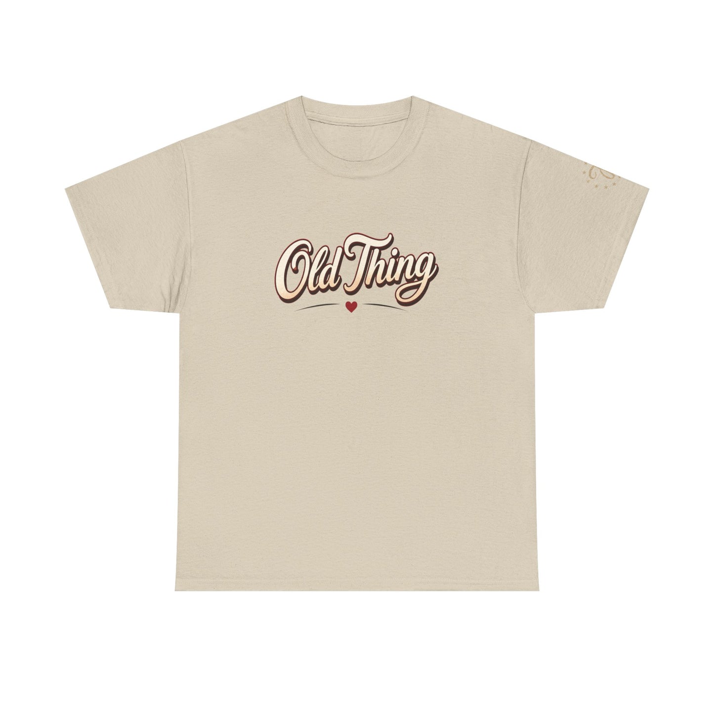 T-Shirt — "Old Thing" Retro Script Tee (We Are Spinning the Block)