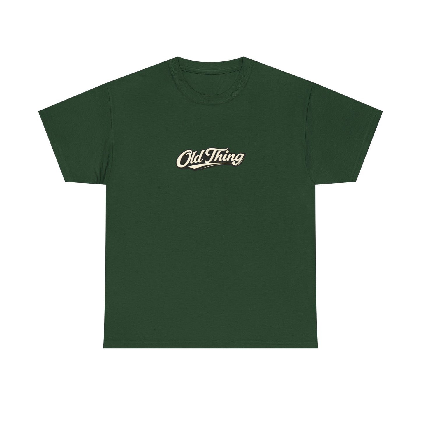 Old Thing Graphic Tee — Vintage Script Chest Logo T-Shirt