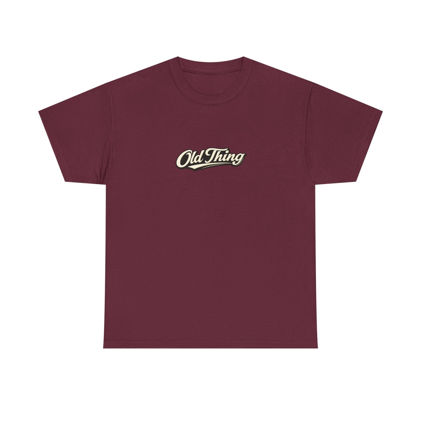 Old Thing Graphic Tee — Vintage Script Chest Logo T-Shirt