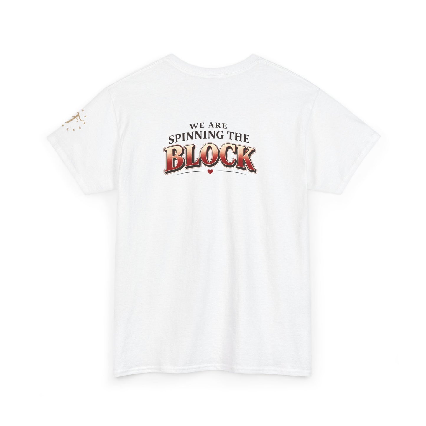 T-Shirt — "Old Thing" Retro Script Tee (We Are Spinning the Block)