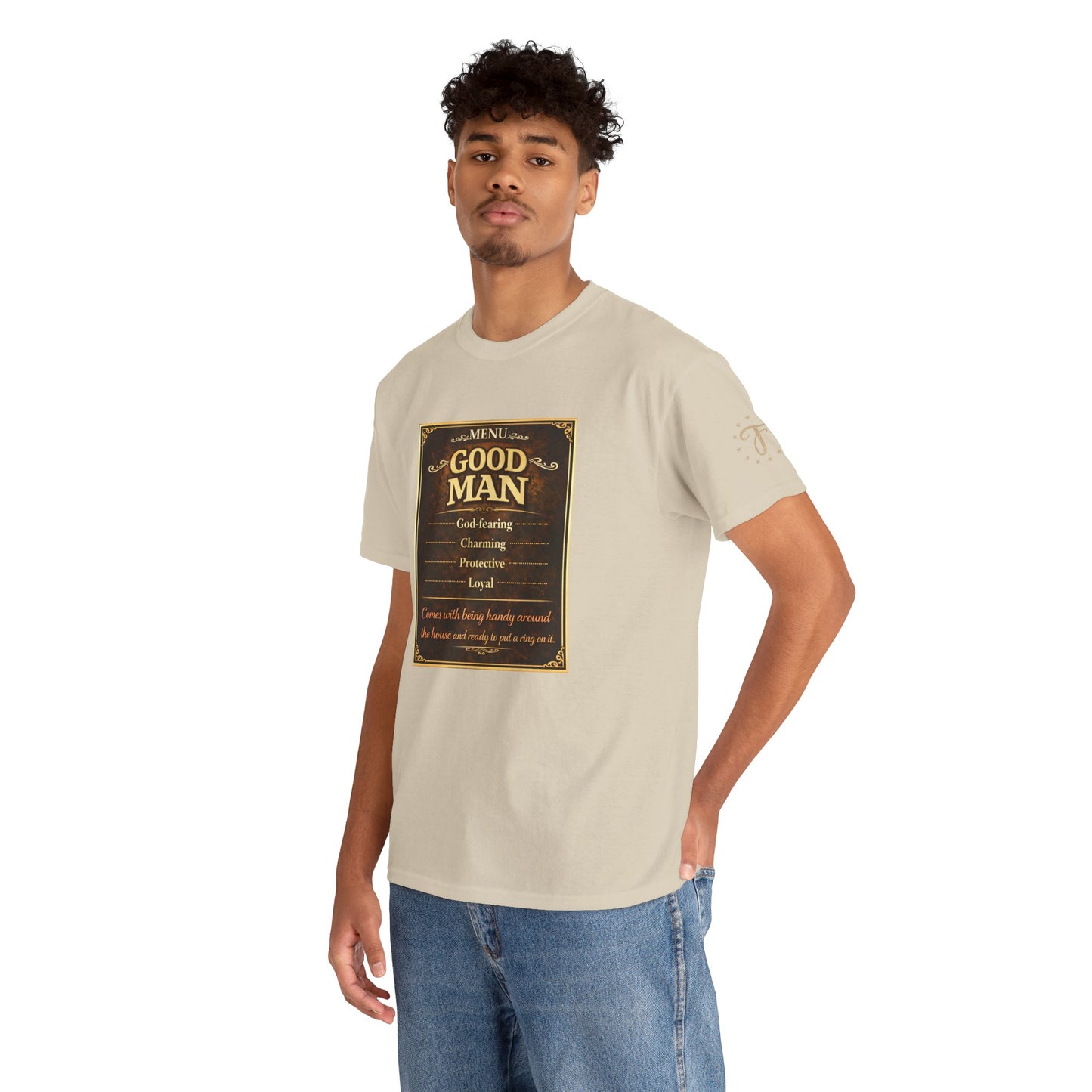 T‑Shirt — “Good Man” Vintage Plaque Design | Father’s Day, Dad Gift