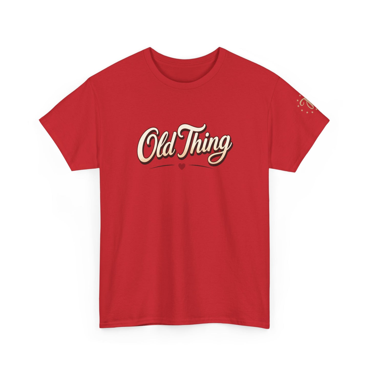 T-Shirt — "Old Thing" Retro Script Tee (We Are Spinning the Block)