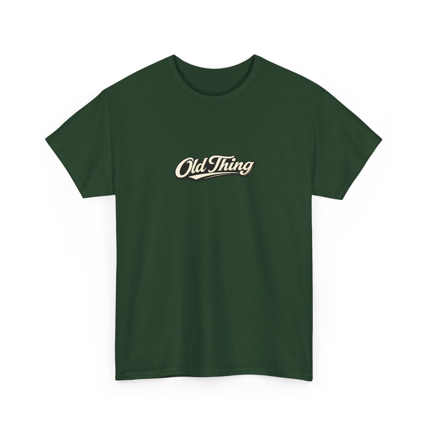 Old Thing Graphic Tee — Vintage Script Chest Logo T-Shirt