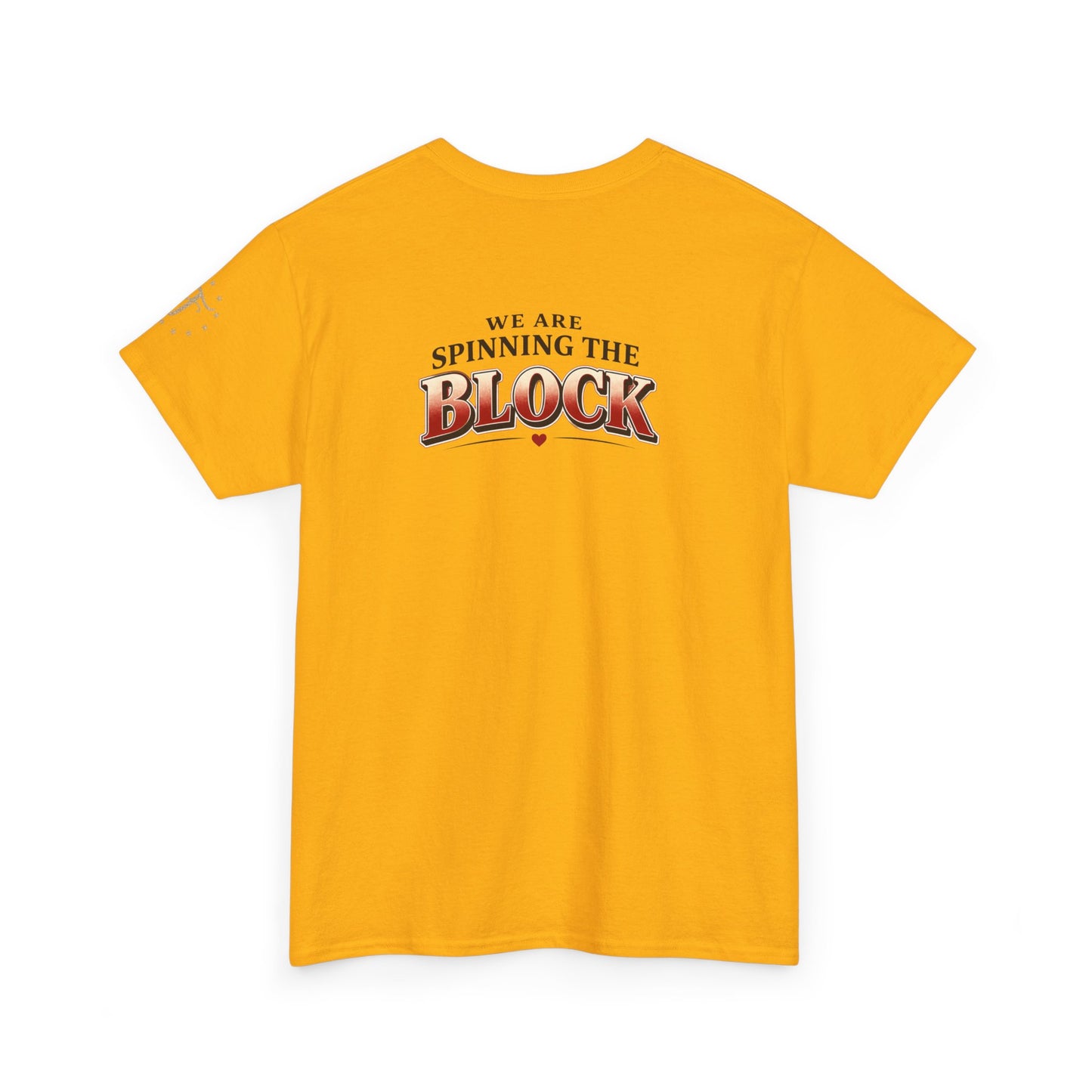 T-Shirt — "Old Thing" Retro Script Tee (We Are Spinning the Block)