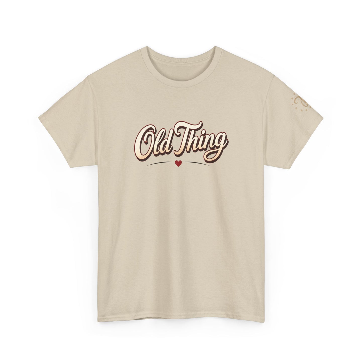 T-Shirt — "Old Thing" Retro Script Tee (We Are Spinning the Block)