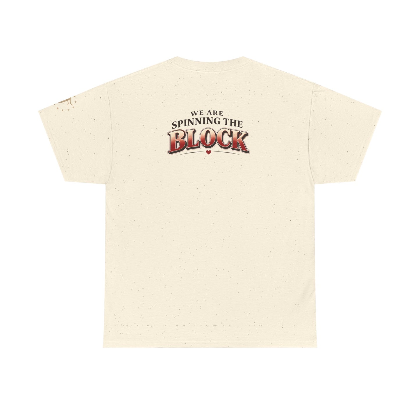 T-Shirt — "Old Thing" Retro Script Tee (We Are Spinning the Block)
