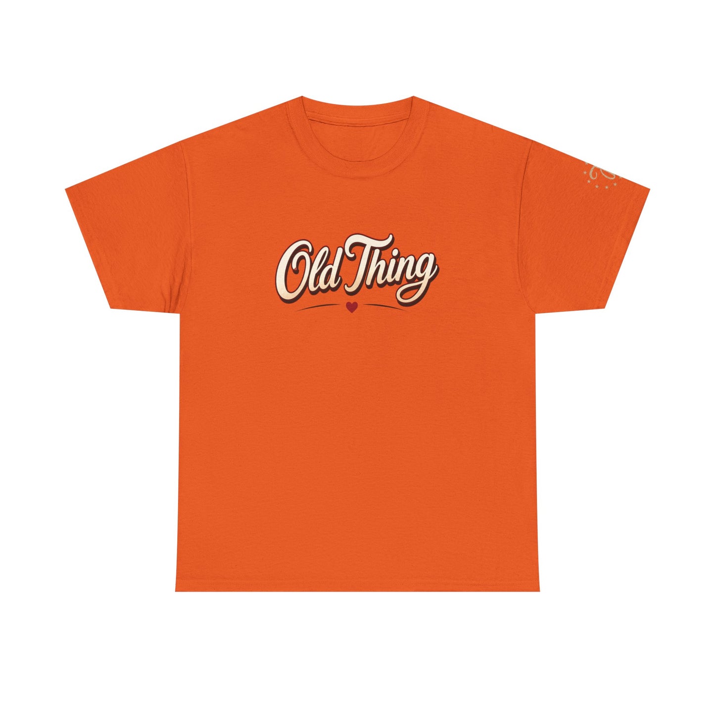 T-Shirt — "Old Thing" Retro Script Tee (We Are Spinning the Block)