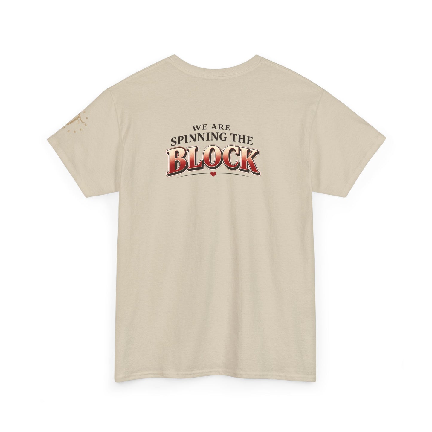 T-Shirt — "Old Thing" Retro Script Tee (We Are Spinning the Block)