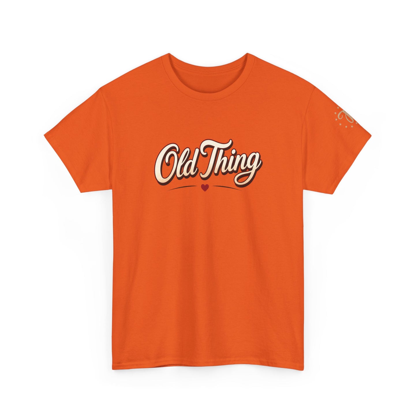 T-Shirt — "Old Thing" Retro Script Tee (We Are Spinning the Block)