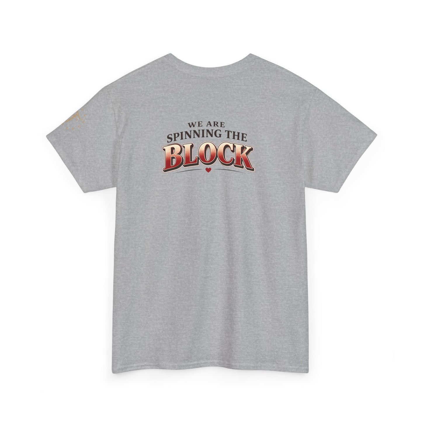 T-Shirt — "Old Thing" Retro Script Tee (We Are Spinning the Block)