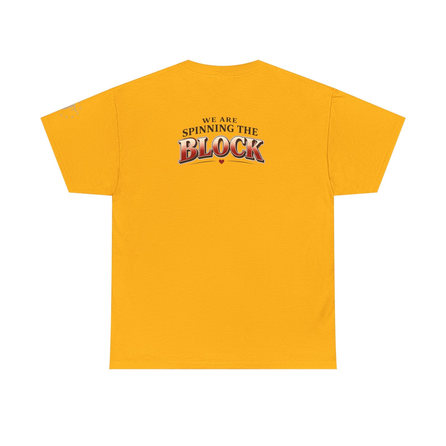 T-Shirt — "Old Thing" Retro Script Tee (We Are Spinning the Block)