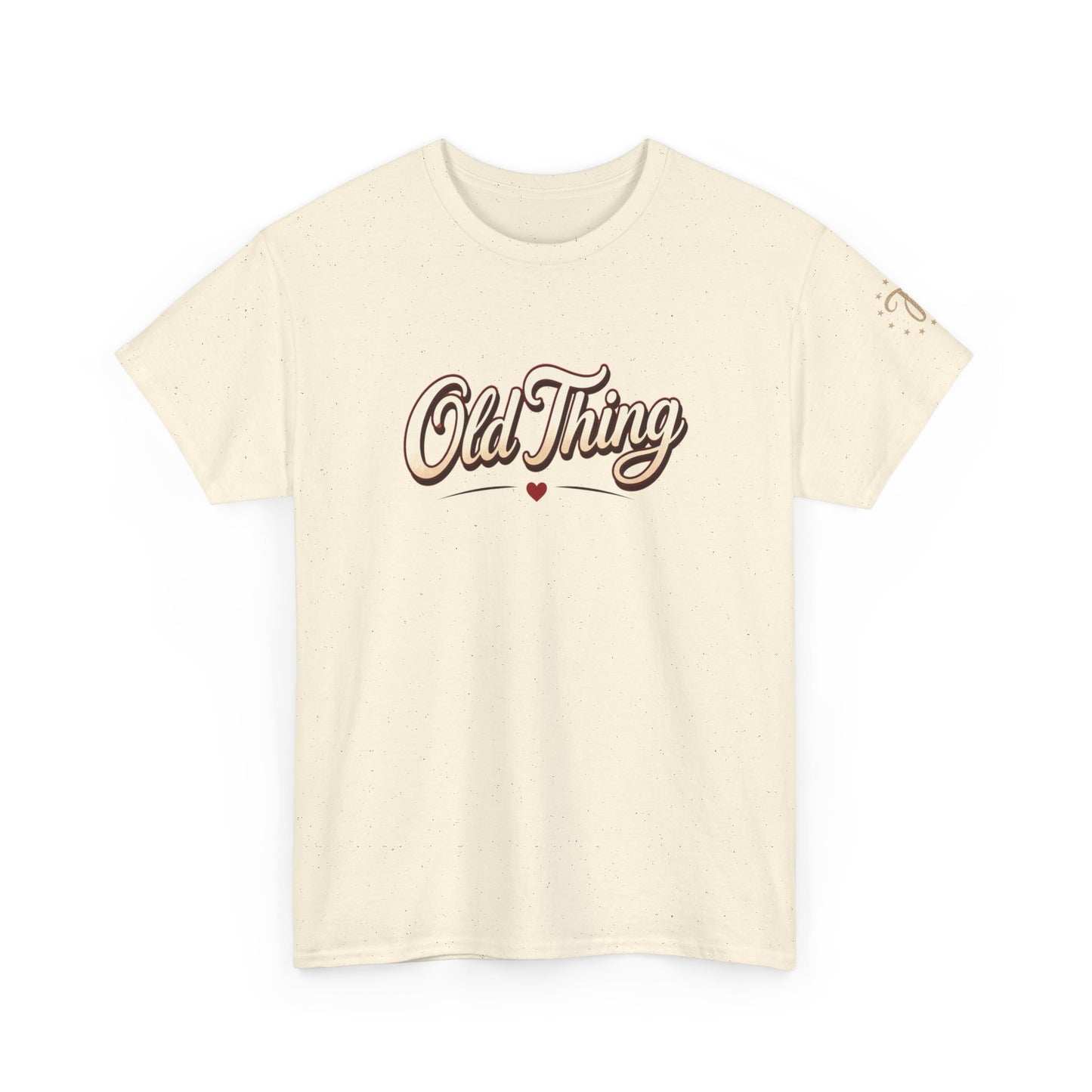 T-Shirt — "Old Thing" Retro Script Tee (We Are Spinning the Block)
