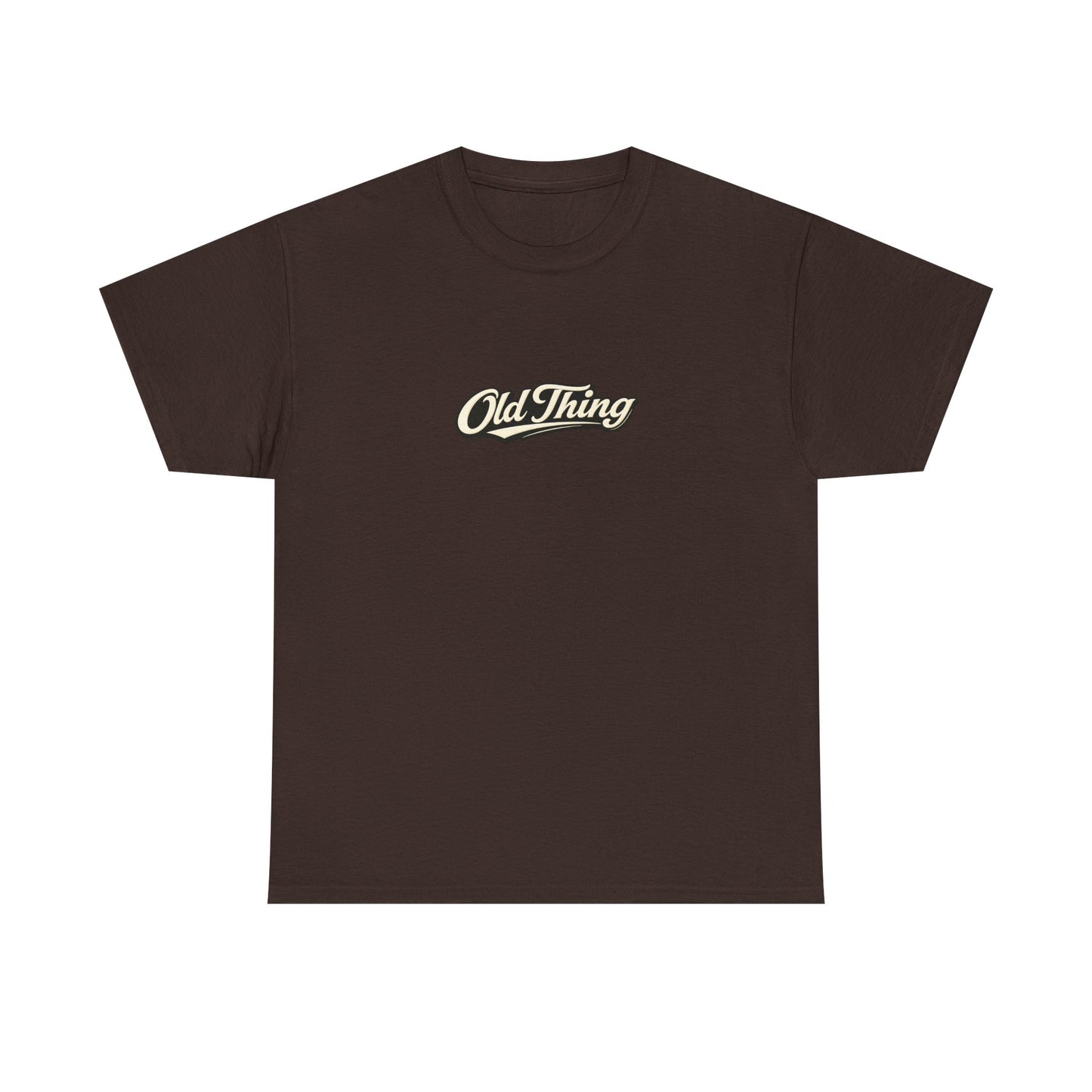 Old Thing Graphic Tee — Vintage Script Chest Logo T-Shirt