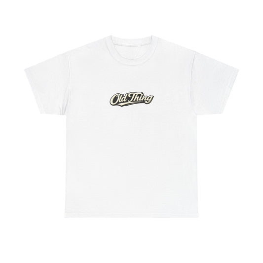 Old Thing Graphic Tee — Vintage Script Chest Logo T-Shirt