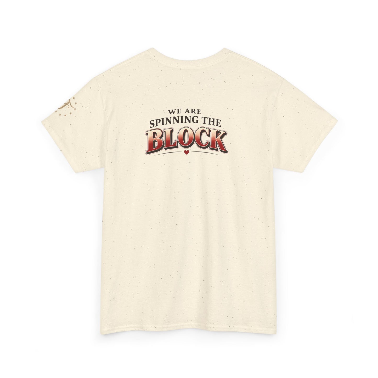 T-Shirt — "Old Thing" Retro Script Tee (We Are Spinning the Block)