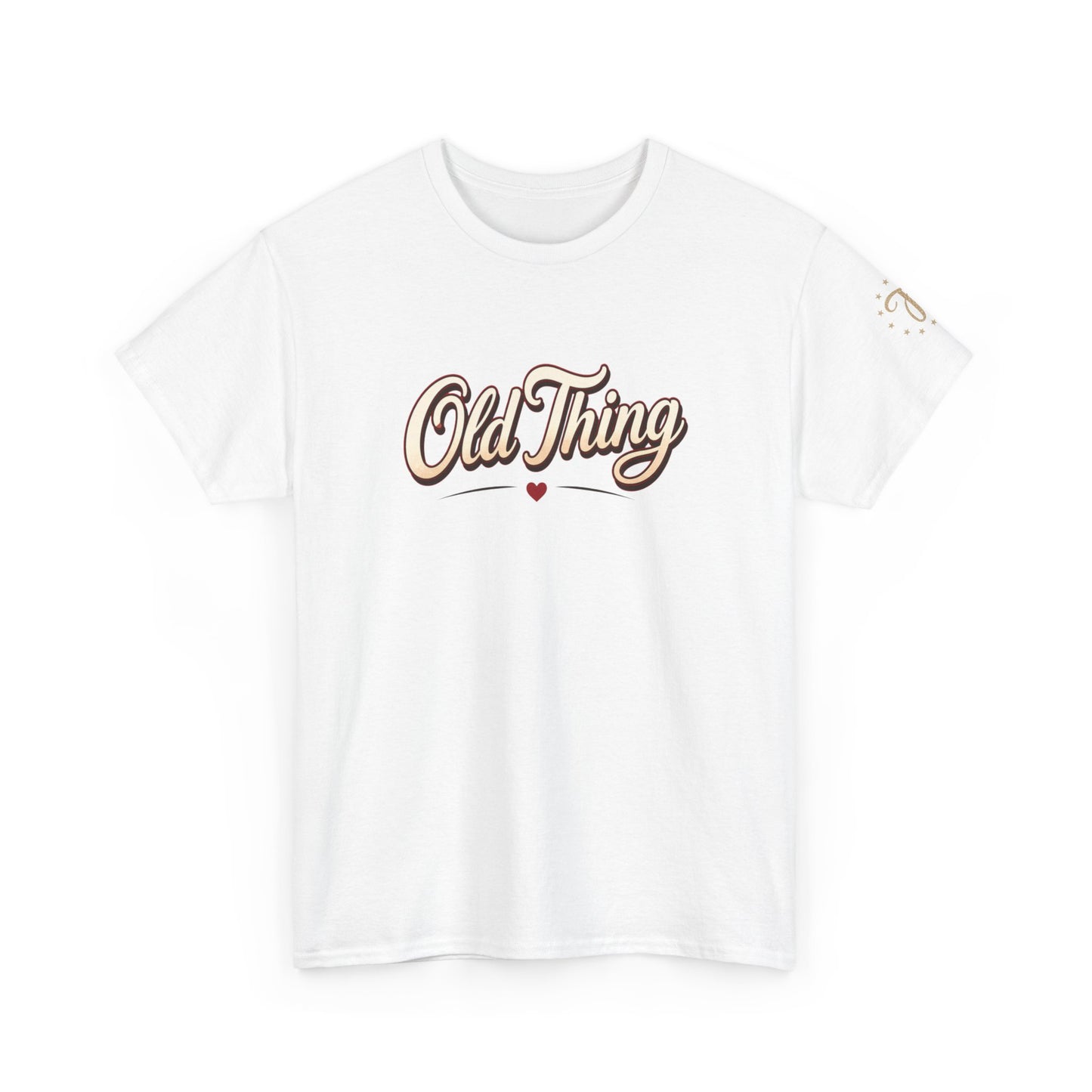 T-Shirt — "Old Thing" Retro Script Tee (We Are Spinning the Block)