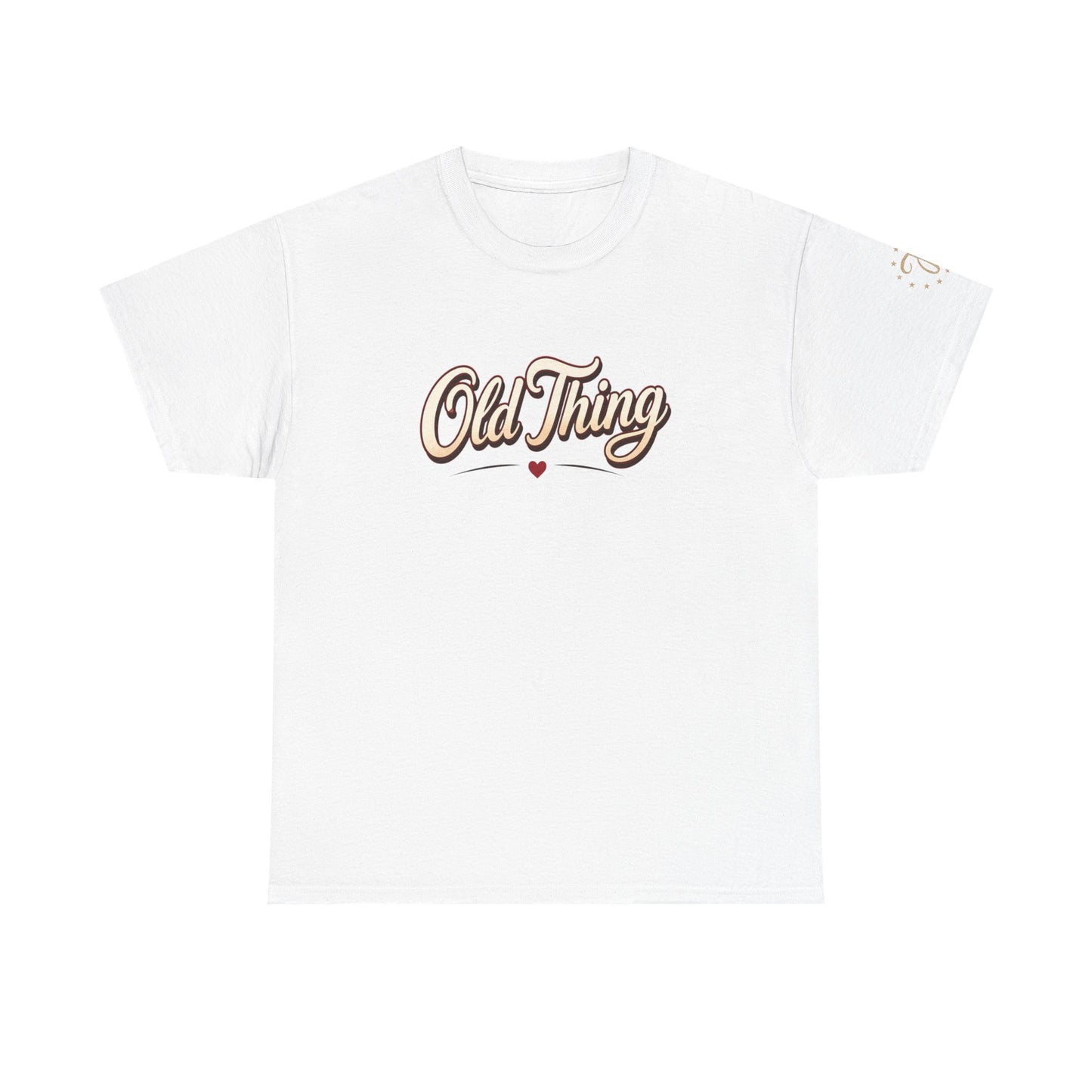 T-Shirt — "Old Thing" Retro Script Tee (We Are Spinning the Block)