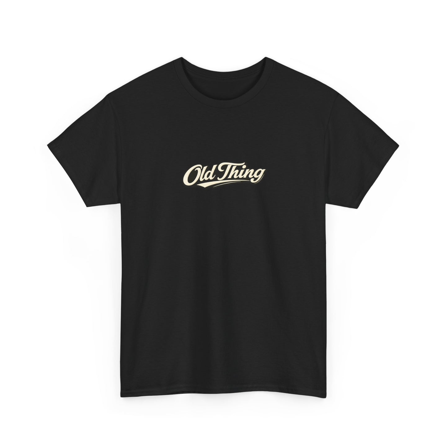 Old Thing Graphic Tee — Vintage Script Chest Logo T-Shirt