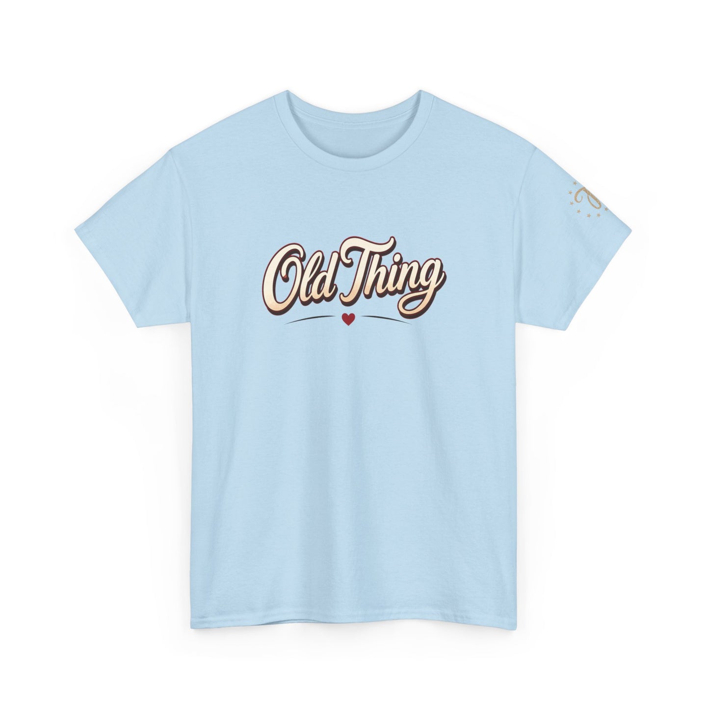 T-Shirt — "Old Thing" Retro Script Tee (We Are Spinning the Block)