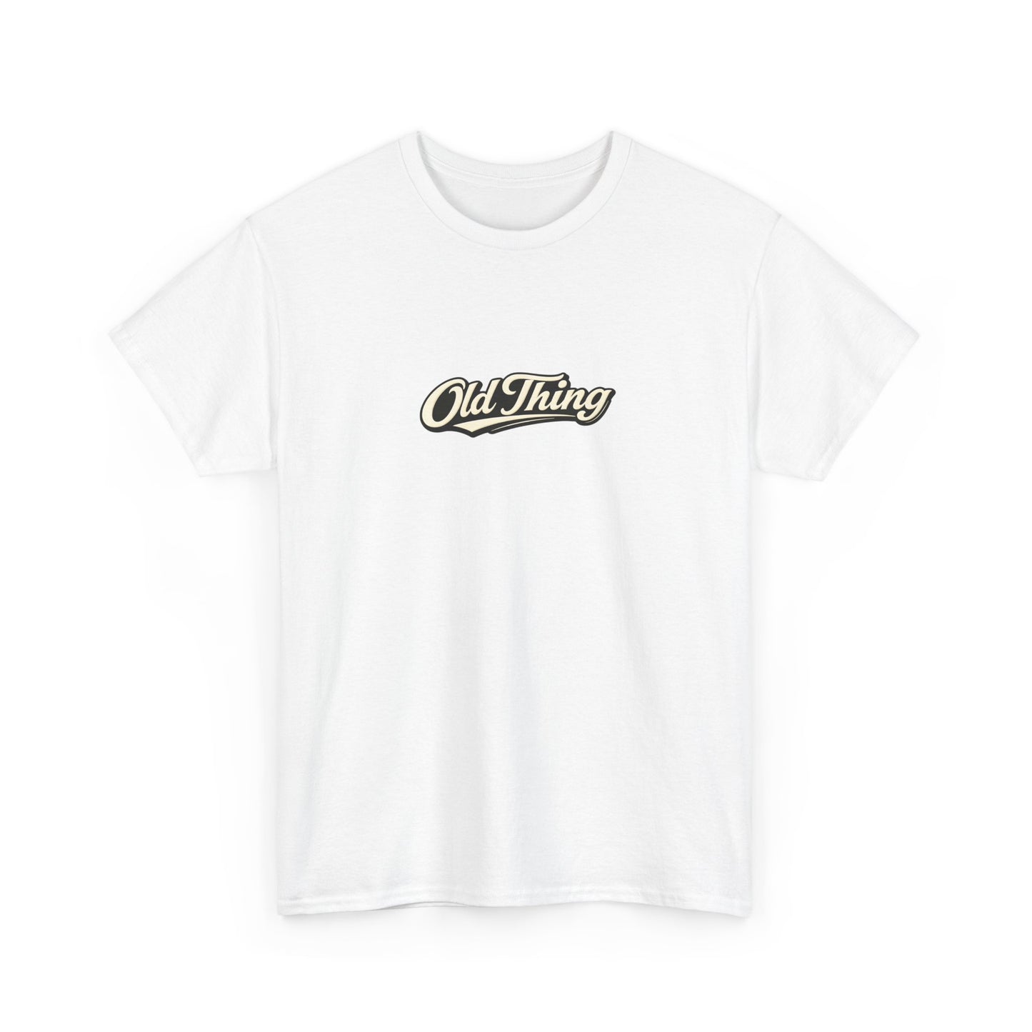 Old Thing Graphic Tee — Vintage Script Chest Logo T-Shirt