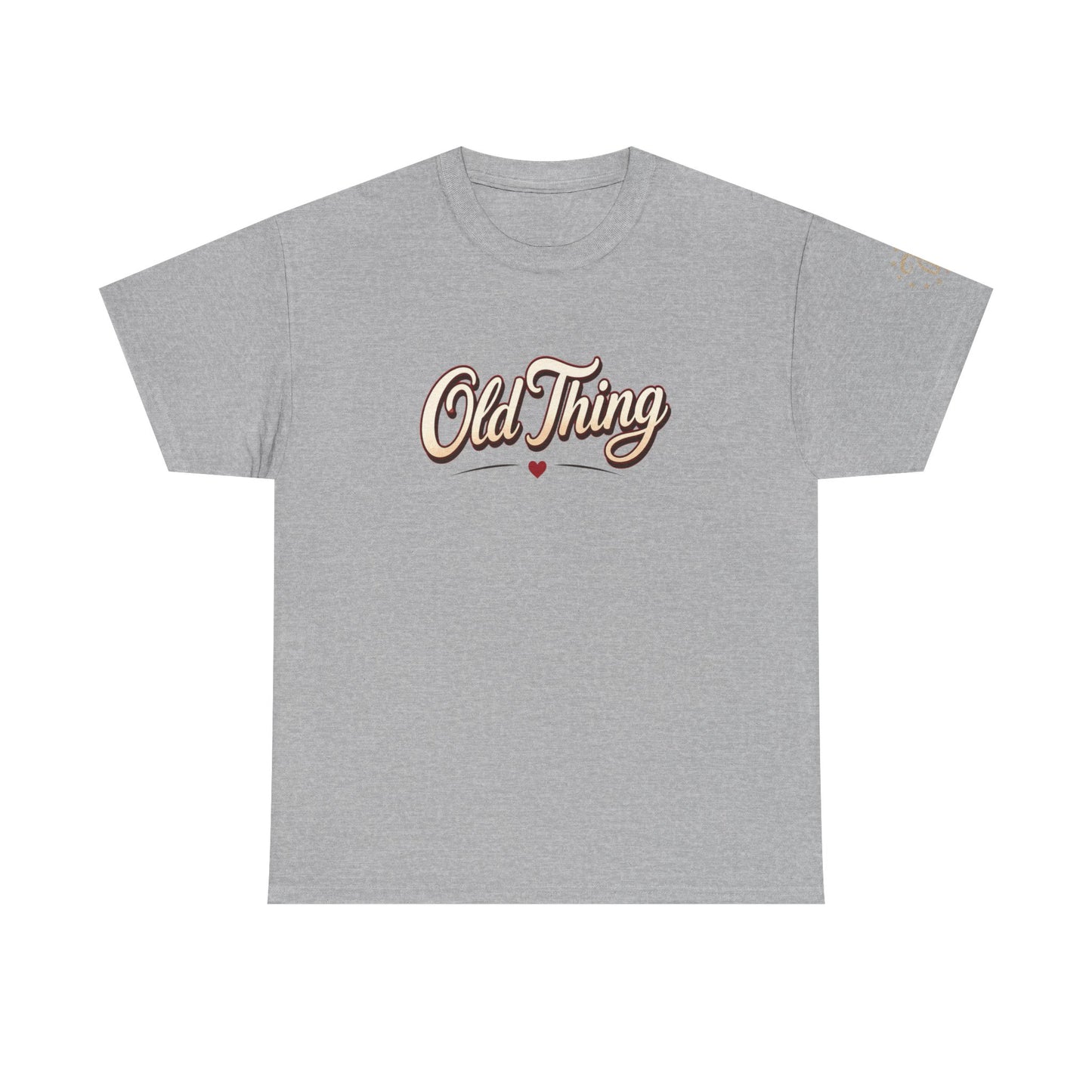 T-Shirt — "Old Thing" Retro Script Tee (We Are Spinning the Block)