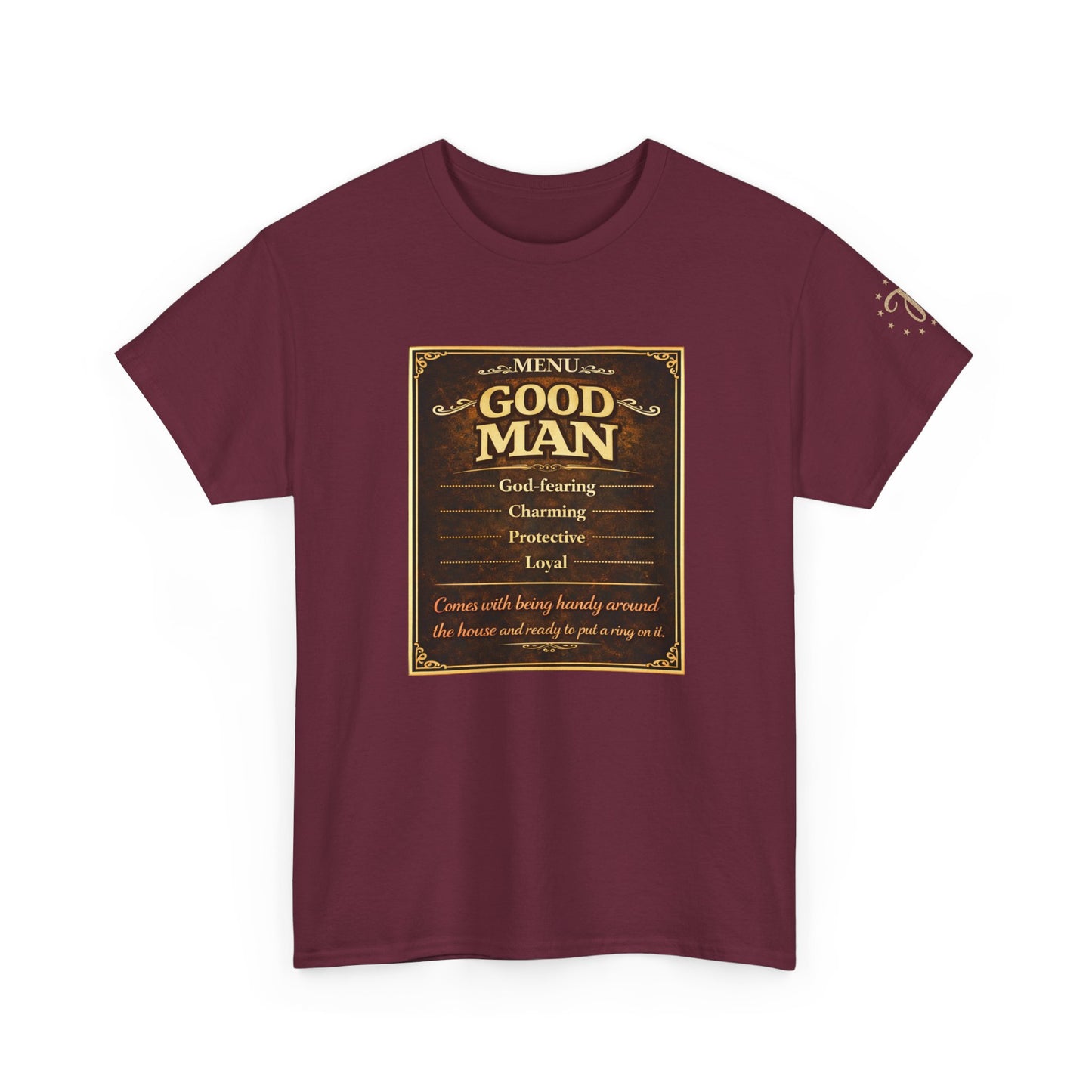 T‑Shirt — “Good Man” Vintage Plaque Design | Father’s Day, Dad Gift