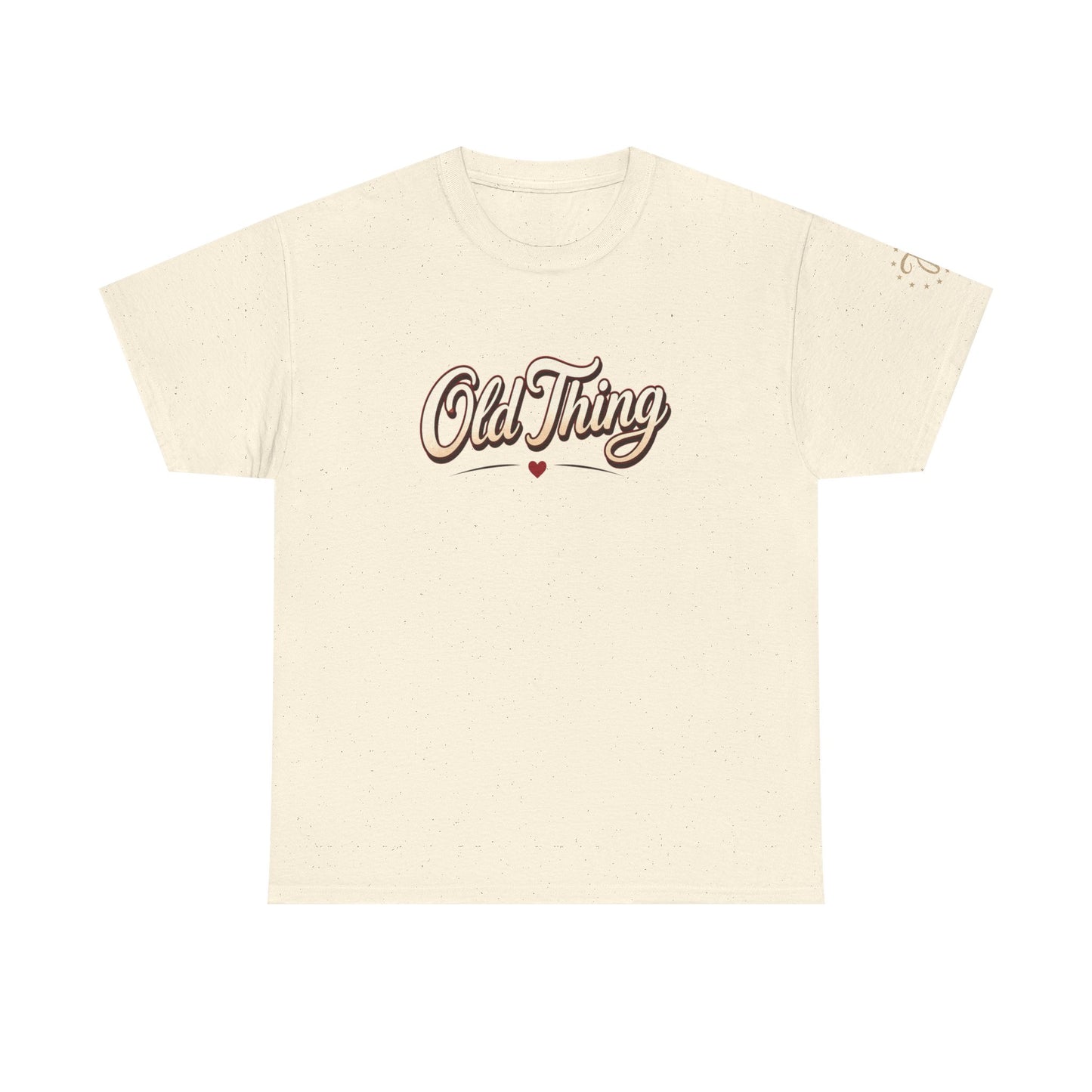 T-Shirt — "Old Thing" Retro Script Tee (We Are Spinning the Block)