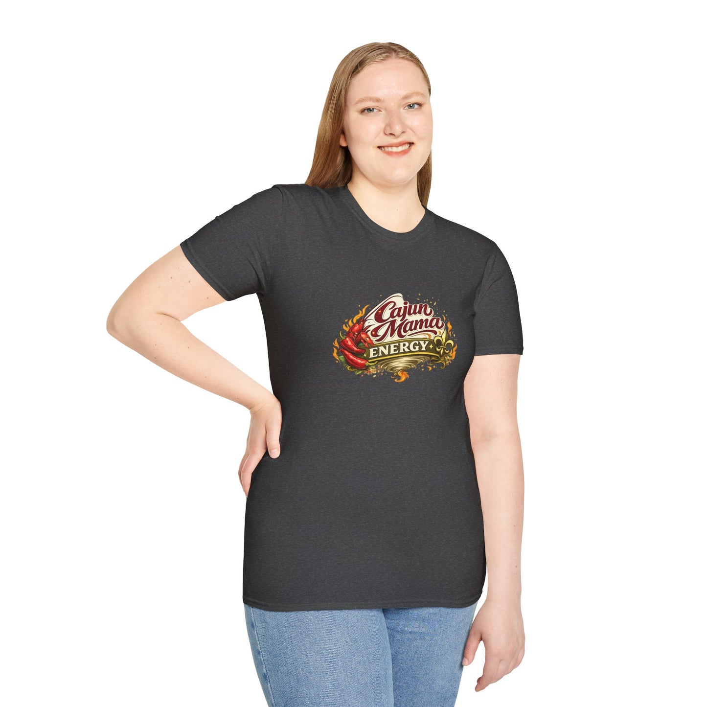 Cajun Mama Energy T-Shirt — Spicy Louisiana Pride Graphic Tee