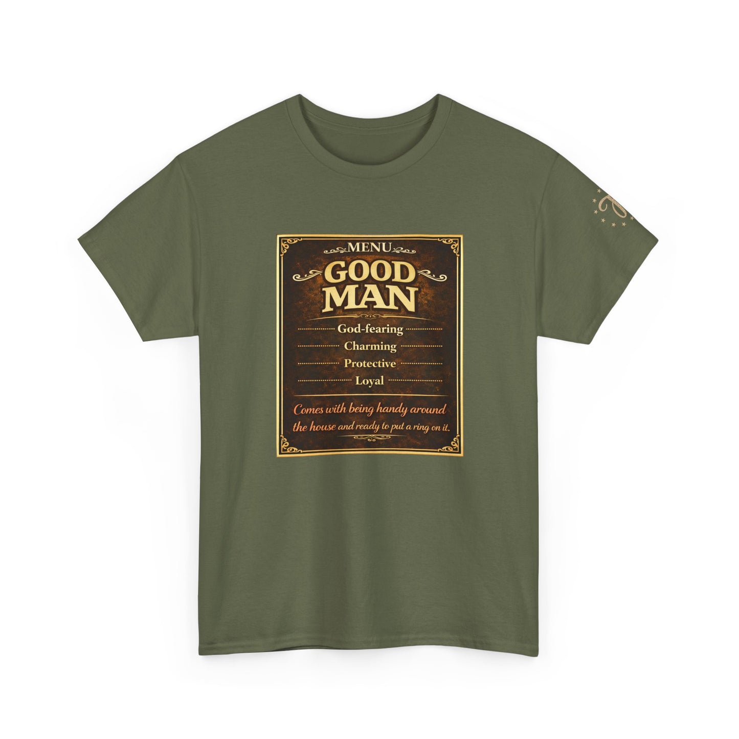 T‑Shirt — “Good Man” Vintage Plaque Design | Father’s Day, Dad Gift